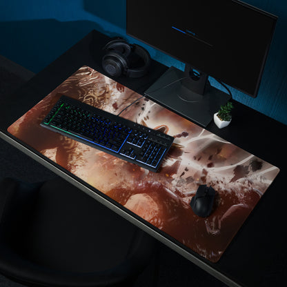 Gaming Mouse Pad Red And Black For Gaming Desk Setup Non Slip Edge Epic Fantasy Battle Digital Artwork