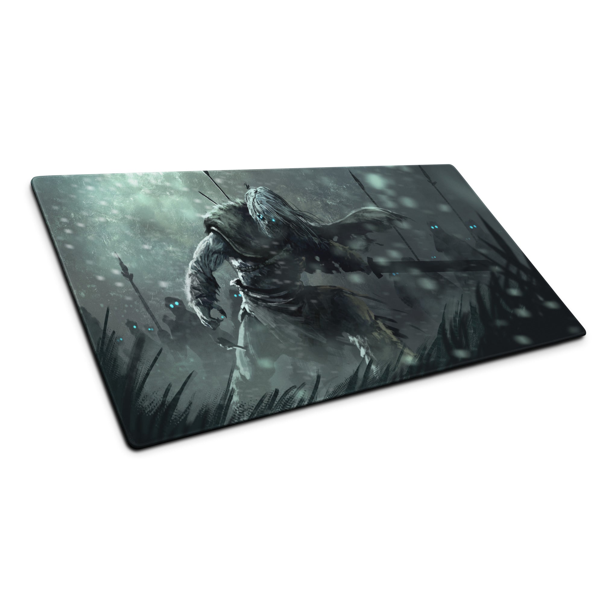 Gaming Mouse Pad Large Non Slip Dark Gray Teal Monster Artwork For Desktop Setup Digital Art
