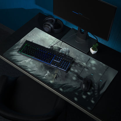 Gaming Mouse Pad Large Non Slip Dark Gray Teal Monster Artwork For Desktop Setup Digital Art
