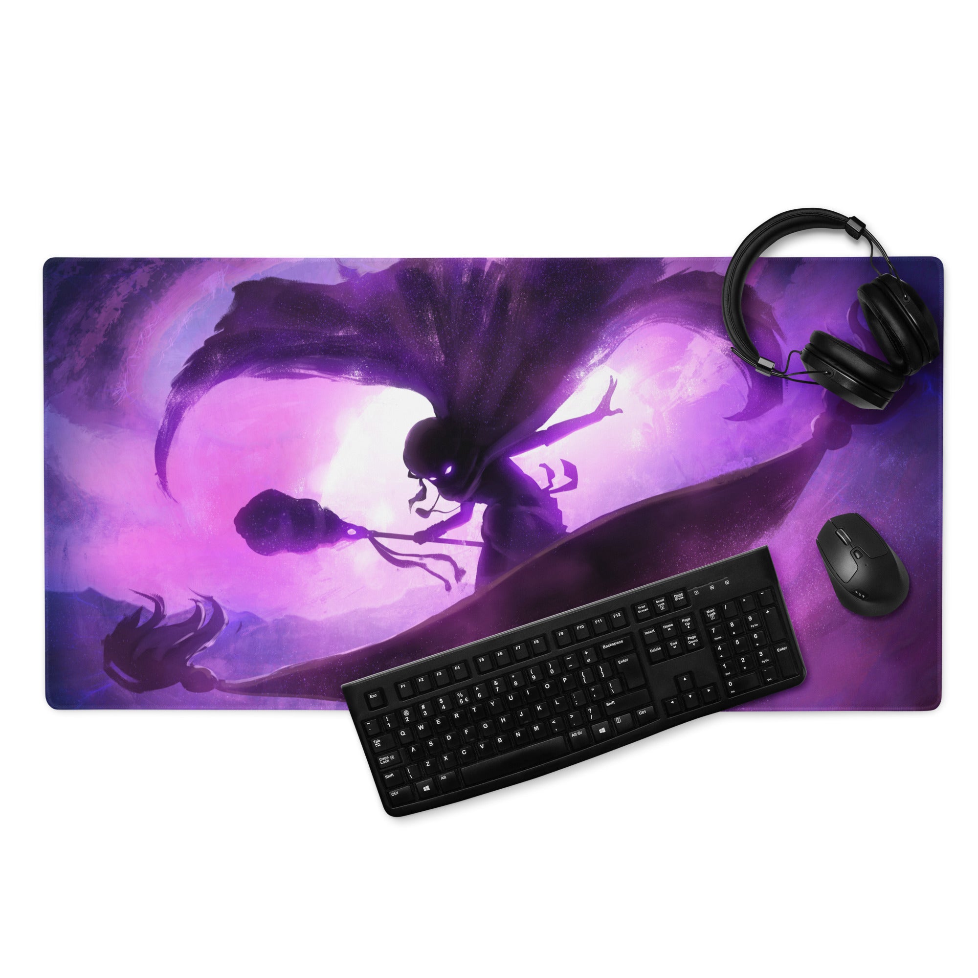 Gaming Mouse Pad Purple Violet For Gaming Setup Neon Fantasy Dragon Artwork Print