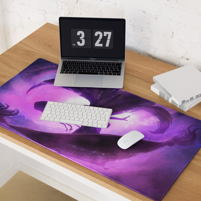Gaming Mouse Pad Purple Violet For Gaming Setup Neon Fantasy Dragon Artwork Print