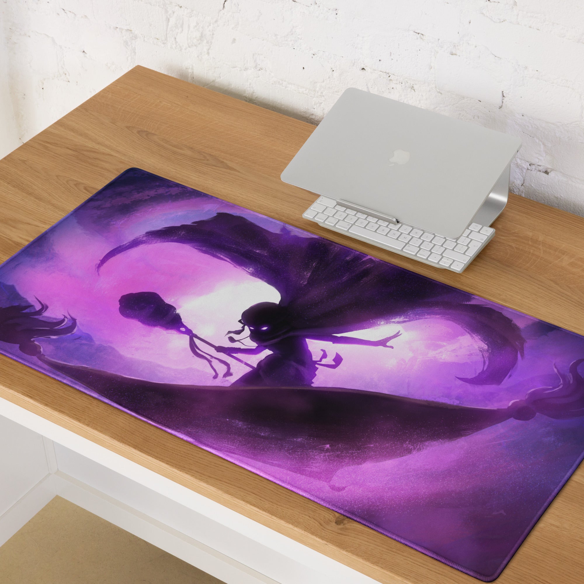 Gaming Mouse Pad Purple Violet For Gaming Setup Neon Fantasy Dragon Artwork Print