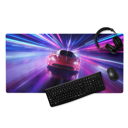 Gaming Mouse Pad Large Neon Blue Purple For Gaming Setup Cyberpunk Energetic Neon Mood Esports Pad Digital Artwork