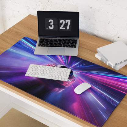 Gaming Mouse Pad Large Neon Blue Purple For Gaming Setup Cyberpunk Energetic Neon Mood Esports Pad Digital Artwork