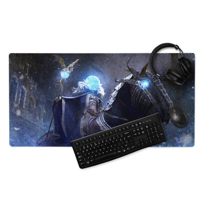 Gaming Mouse Pad Dark Blue And Ice Blue For Desk Setup Cinematic Fantasy Battle Art For Dota Csgo Enthusiasts