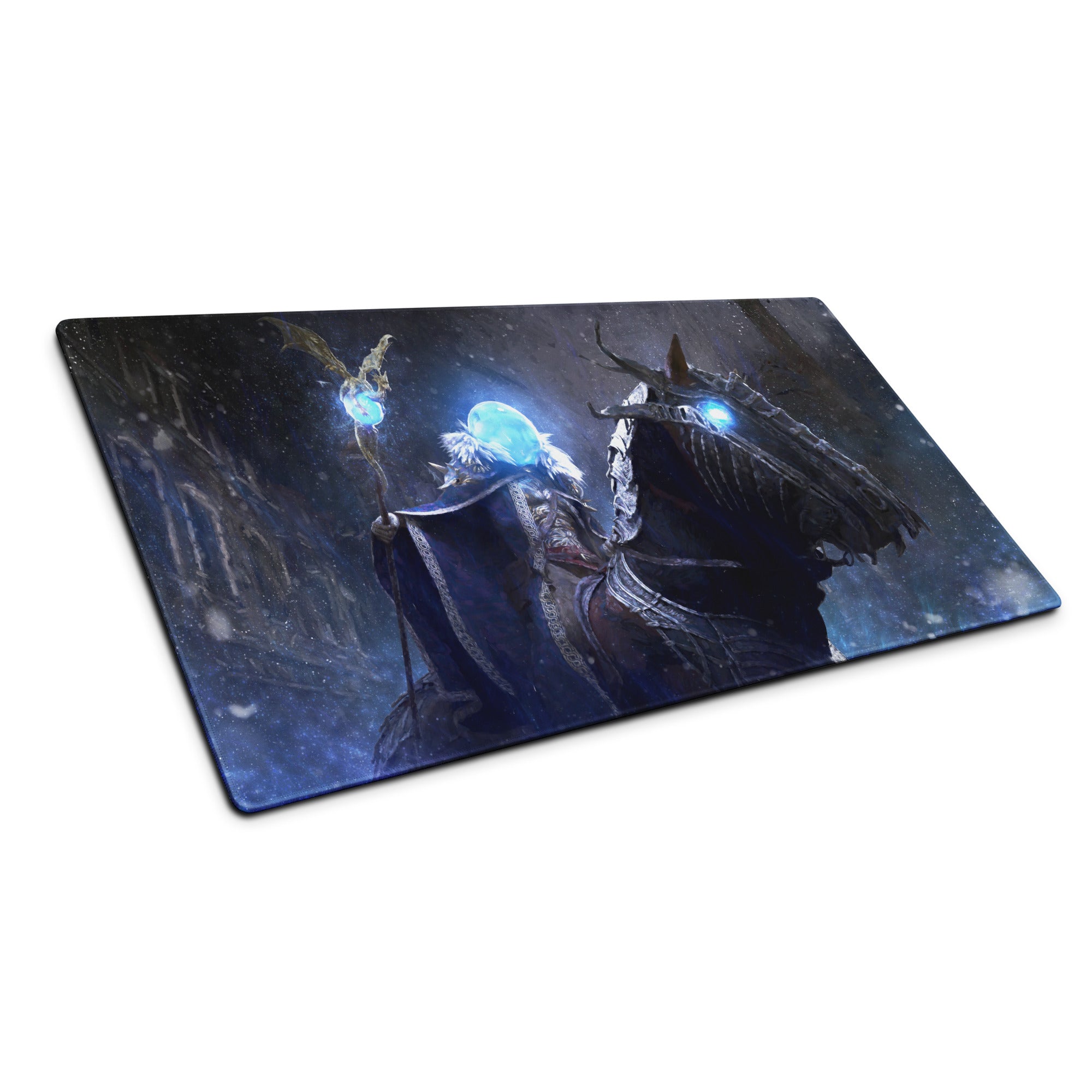 Gaming Mouse Pad Dark Blue And Ice Blue For Desk Setup Cinematic Fantasy Battle Art For Dota Csgo Enthusiasts