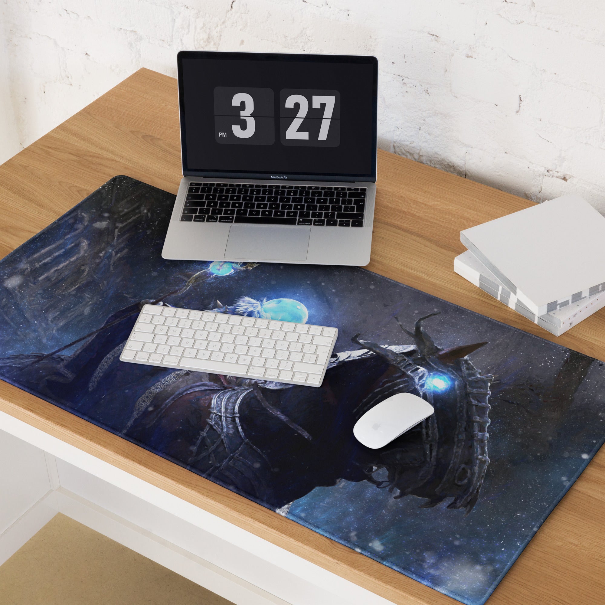 Gaming Mouse Pad Dark Blue And Ice Blue For Desk Setup Cinematic Fantasy Battle Art For Dota Csgo Enthusiasts