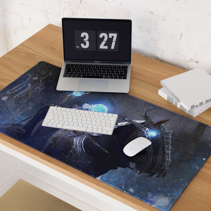 Gaming Mouse Pad Dark Blue And Ice Blue For Desk Setup Cinematic Fantasy Battle Art For Dota Csgo Enthusiasts