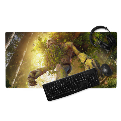 Gaming Mouse Pad Forest Green Gold For Desktop Setup Fantasy Nature Theme Immersive Forest Mood