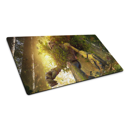 Gaming Mouse Pad Forest Green Gold For Desktop Setup Fantasy Nature Theme Immersive Forest Mood