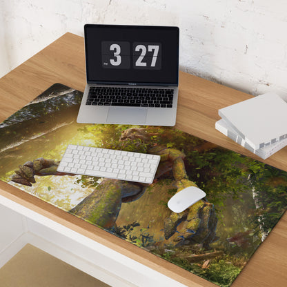 Gaming Mouse Pad Forest Green Gold For Desktop Setup Fantasy Nature Theme Immersive Forest Mood