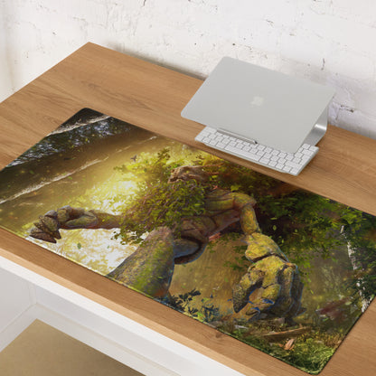 Gaming Mouse Pad Forest Green Gold For Desktop Setup Fantasy Nature Theme Immersive Forest Mood