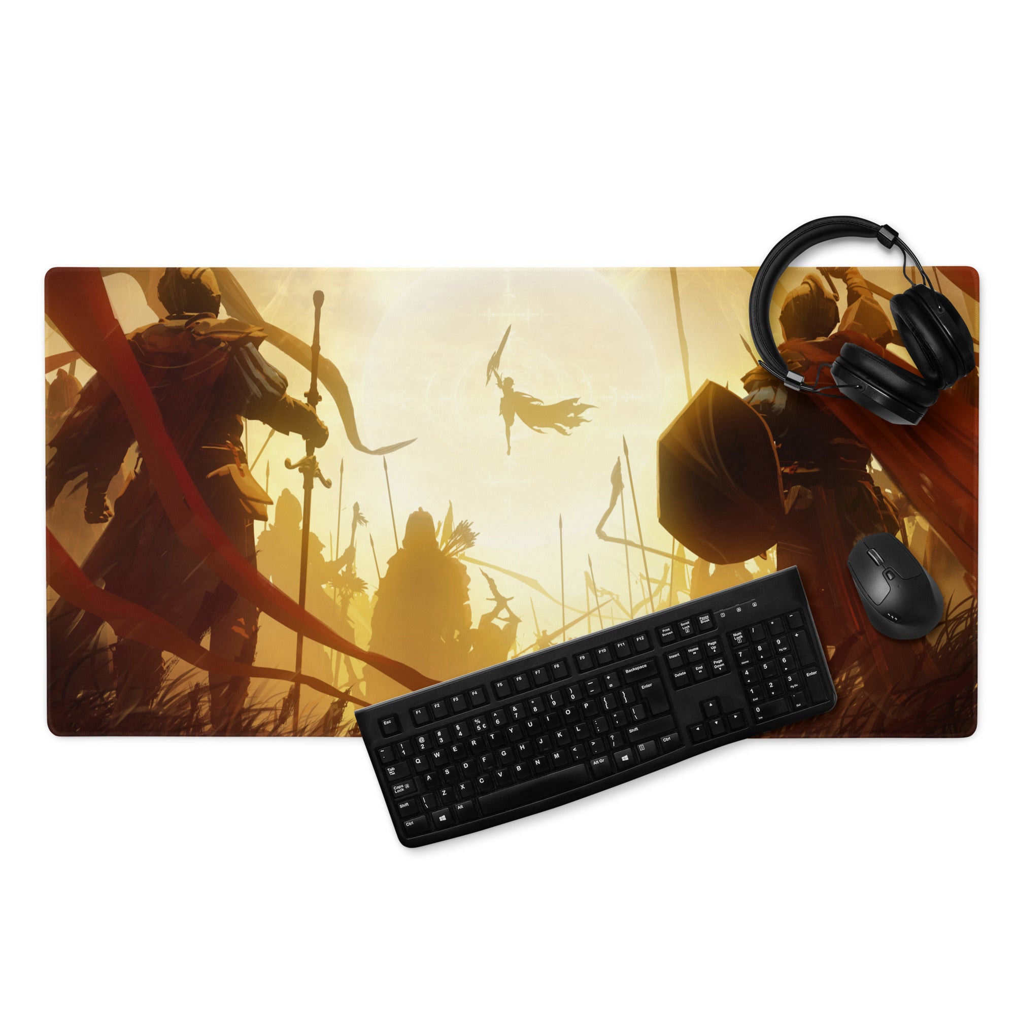 Gaming Mouse Pad Orange Gold For Gaming Desk Cinematic Fantasy Art Non Slip Large Esports Dota CSGO