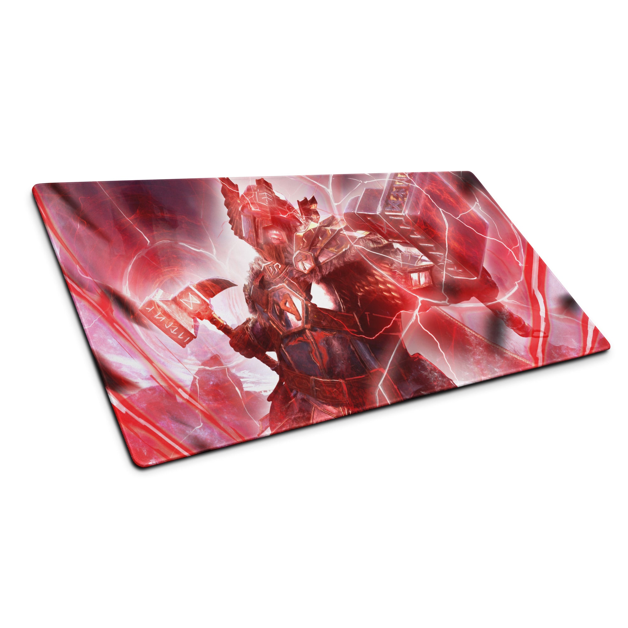 Red Gaming Mouse Pad For Gaming Desk Large Size Non Slip Neon Futuristic Sci Fi Digital Art