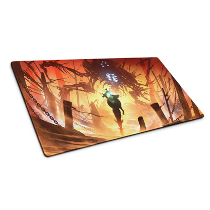 Gaming Mouse Pad Orange Red For Gaming Desk Setup Fiery Digital Art Epic Mood Digital Art Niche Gaming Desk Mat
