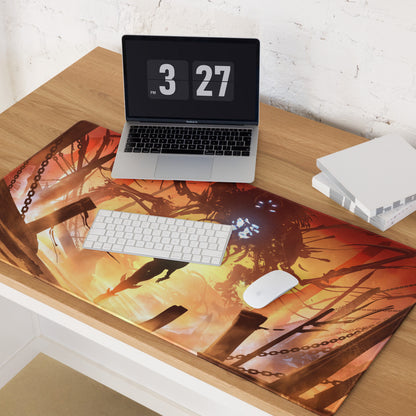 Gaming Mouse Pad Orange Red For Gaming Desk Setup Fiery Digital Art Epic Mood Digital Art Niche Gaming Desk Mat