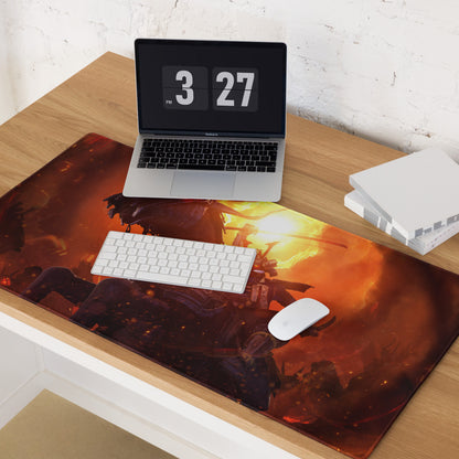 Gaming Mouse Pad Fiery Orange And Black Dragon Battle Art For Gaming Desk Setup Immersive Mood Dark Fantasy Esports Gift