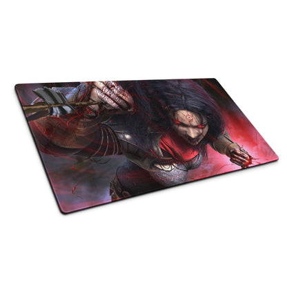 Gaming Mouse Pad Red Black For Gaming Desk Setup Dark Fantasy Art Style Non Slip Large