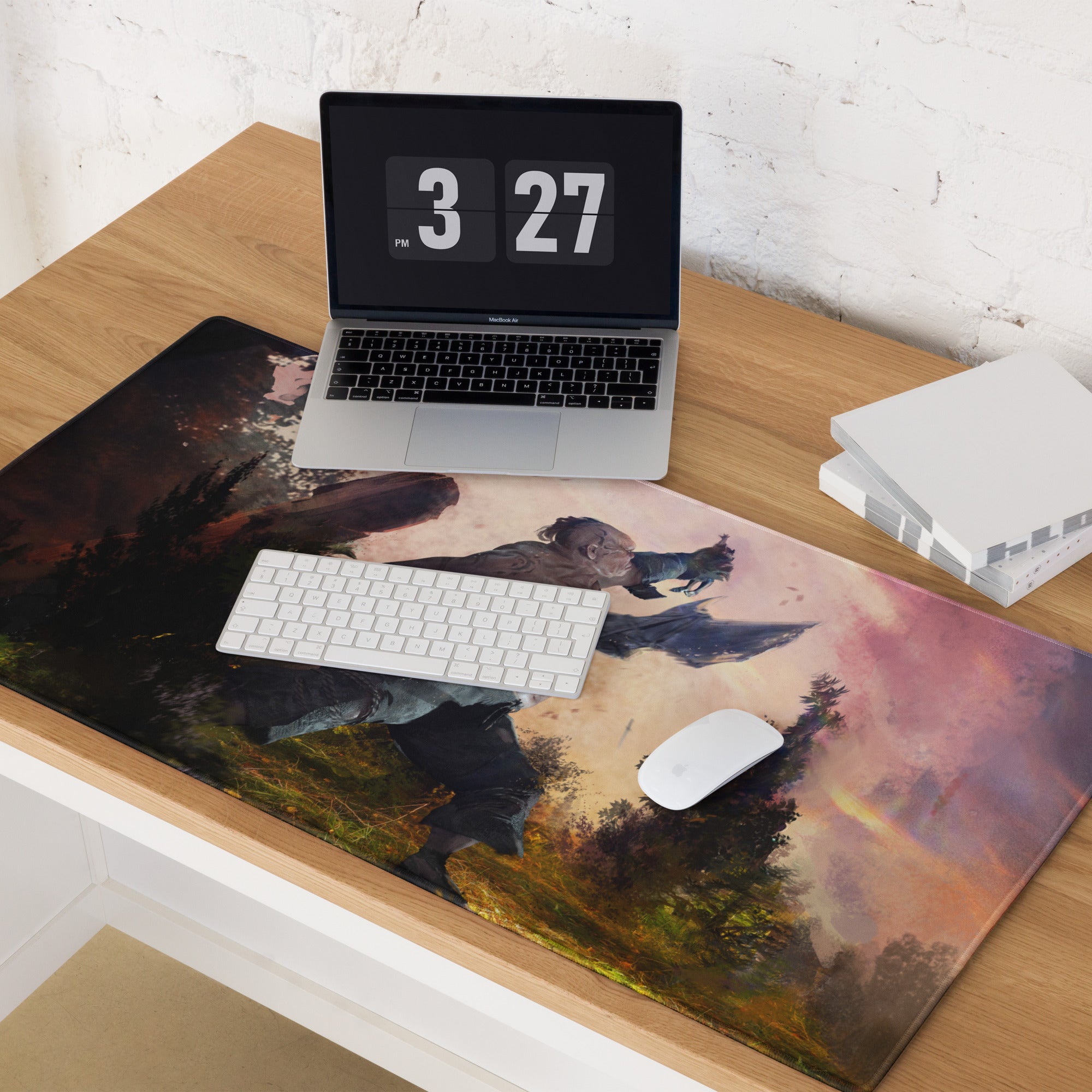 Large Gaming Mouse Pad Sunset Orange Purple Fantasy Artwork For Epic Gaming Desk Setup