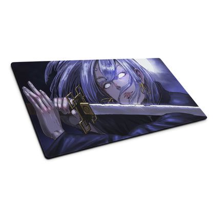 Purple Anime Themed Gaming Mouse Pad For Gaming Desk Setup Manga Style Intense Digital Art