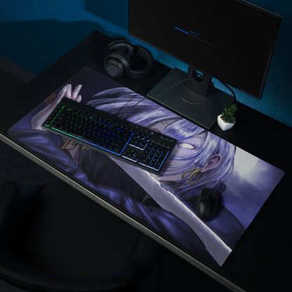 Purple Anime Themed Gaming Mouse Pad For Gaming Desk Setup Manga Style Intense Digital Art