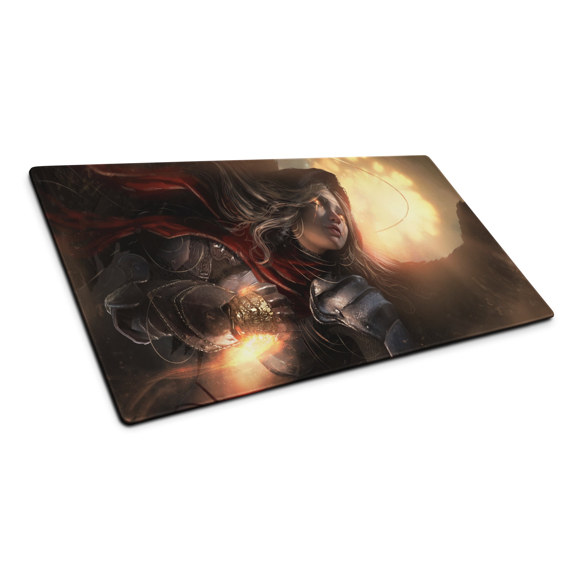 Gaming Mouse Pad Dark Orange Cinematic Fantasy Art For Gaming Desk Large Intense Esports Setup Digital Print