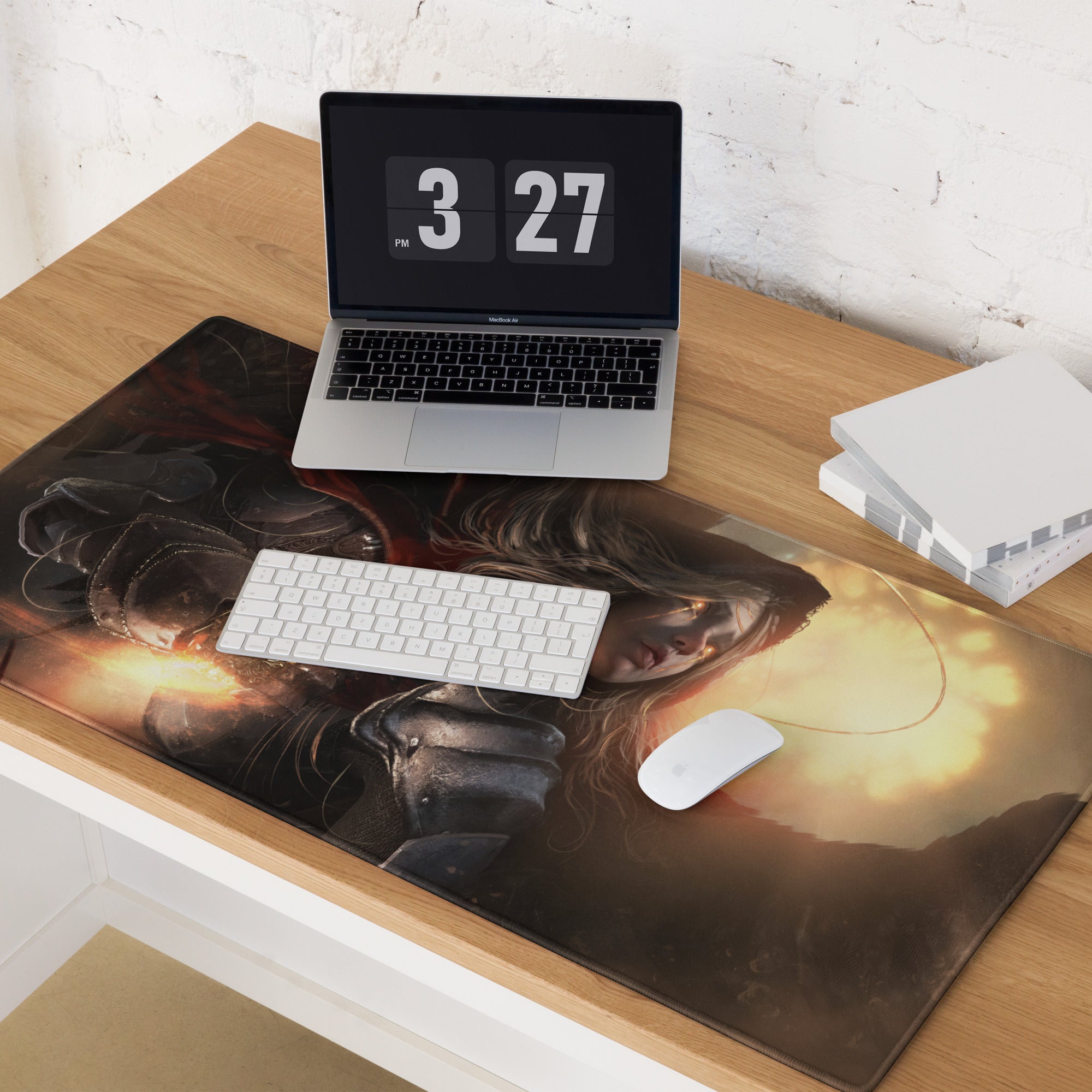 Gaming Mouse Pad Dark Orange Cinematic Fantasy Art For Gaming Desk Large Intense Esports Setup Digital Print