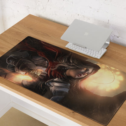 Gaming Mouse Pad Dark Orange Cinematic Fantasy Art For Gaming Desk Large Intense Esports Setup Digital Print
