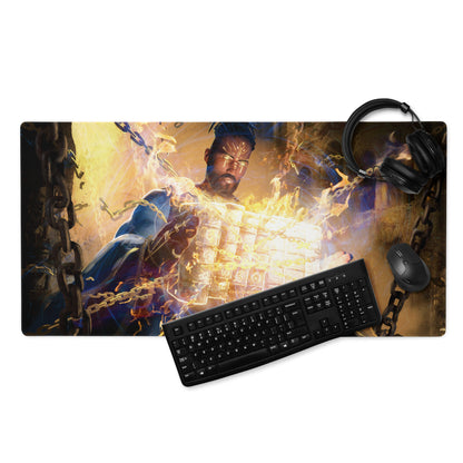Gaming Mouse Pad Blue Orange Fire Theme For Desktop Gaming Setup Cinematic Hero Artwork