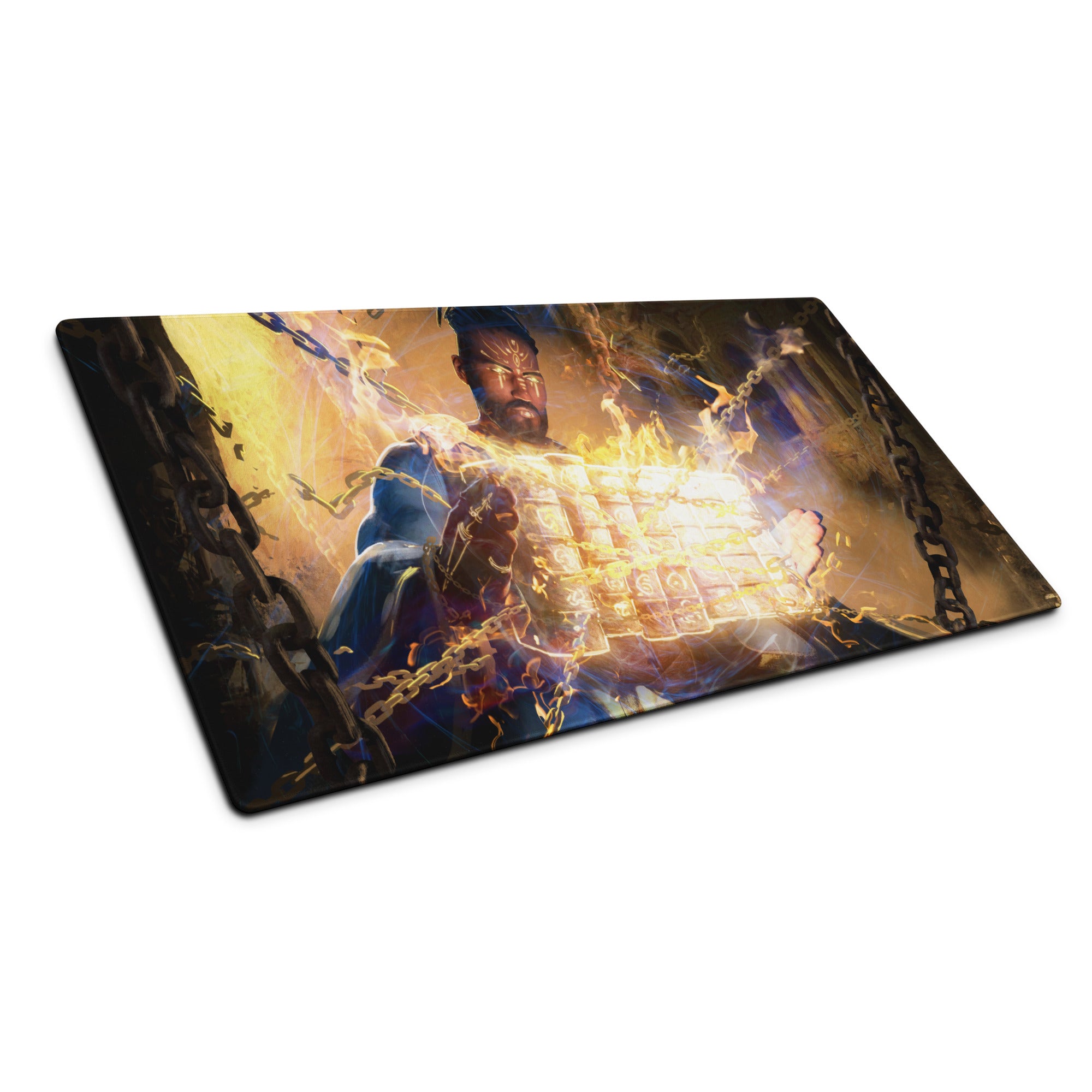 Gaming Mouse Pad Blue Orange Fire Theme For Desktop Gaming Setup Cinematic Hero Artwork