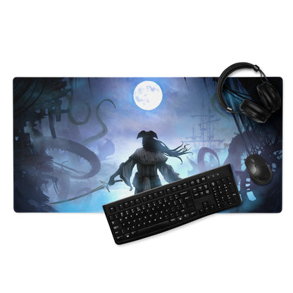 Blue Moon Night Gaming Mouse Pad Large Non Slip Edge Stitch Desk Mat For PC And Console