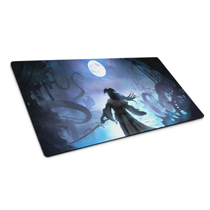 Blue Moon Night Gaming Mouse Pad Large Non Slip Edge Stitch Desk Mat For PC And Console