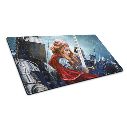 Fantasy Battle Scene Gaming Mouse Pad Blue And Red Desk Setup Mat For Esports And RPG Gamers