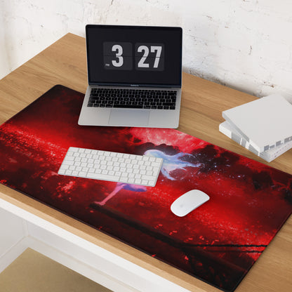 Red Dancer Anime Digital Art Gaming Mouse Pad Large Non Slip Desk Mat for PC Setup