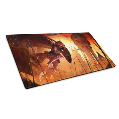 Gaming Mouse Pad Red Orange Fiery Cinematic Fantasy Battle Artwork For Gaming Desk