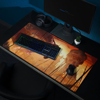 Gaming Mouse Pad Red Orange Fiery Cinematic Fantasy Battle Artwork For Gaming Desk