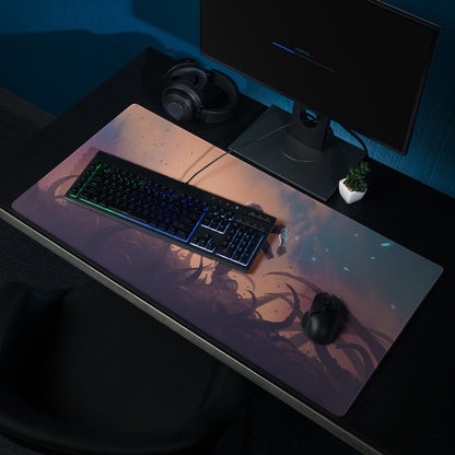 Gamer Mouse Pad Orange Blue Gradient for Gaming Desk Aesthetic Battle Illustration Epic Action Mood Artwork Print