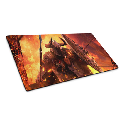 Gaming Mouse Pad Fiery Red And Orange For Gaming Desk Setup Fantasy War Artwork Design
