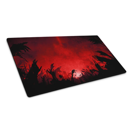 Red and Black Gaming Mouse Pad for Desktop Setup Large Extended Desk Mat With Non Slip Base and Edge Stitching