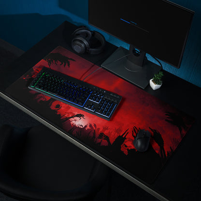 Red and Black Gaming Mouse Pad for Desktop Setup Large Extended Desk Mat With Non Slip Base and Edge Stitching