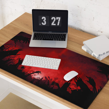 Red and Black Gaming Mouse Pad for Desktop Setup Large Extended Desk Mat With Non Slip Base and Edge Stitching