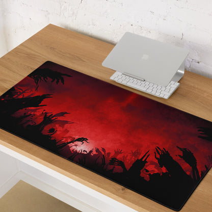 Red and Black Gaming Mouse Pad for Desktop Setup Large Extended Desk Mat With Non Slip Base and Edge Stitching
