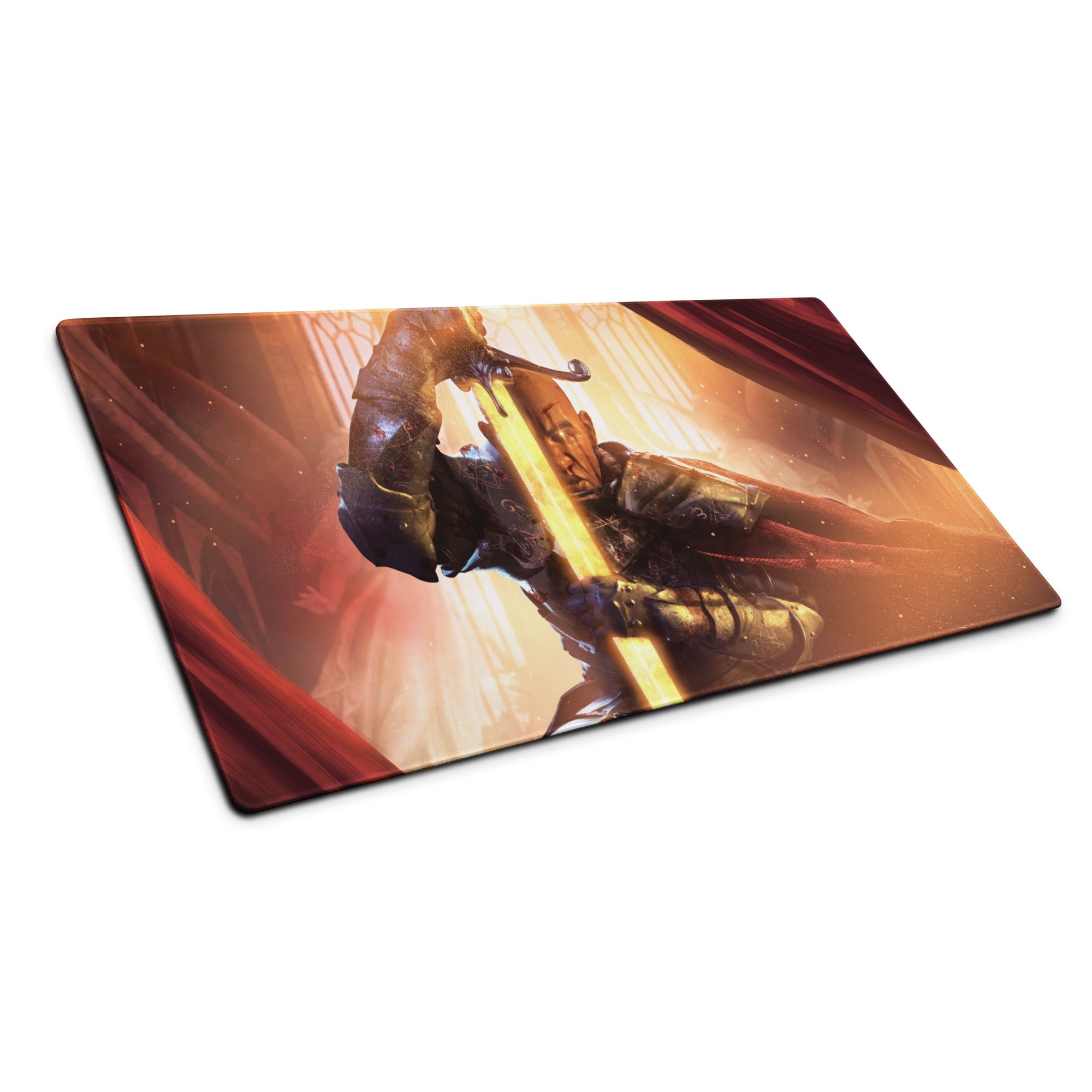 Gaming Mouse Pad Orange Red For Gaming Desk Cinematic Fantasy Warrior Artwork Dynamic Mood Non Slip Mat