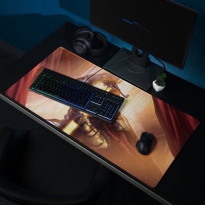 Gaming Mouse Pad Orange Red For Gaming Desk Cinematic Fantasy Warrior Artwork Dynamic Mood Non Slip Mat
