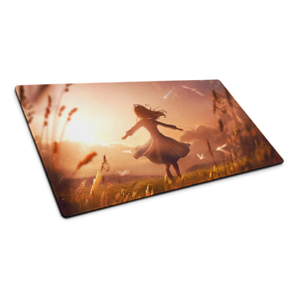 Sunset Orange Gaming Mouse Pad For Desk Setup In Cinematic Fantasy Style Desktop Decor For Gamers