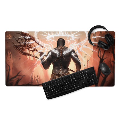 Gaming Mouse Pad Black And Orange For Desktop Setup Fantasy Digital Art Epic Dark Dota CSGO