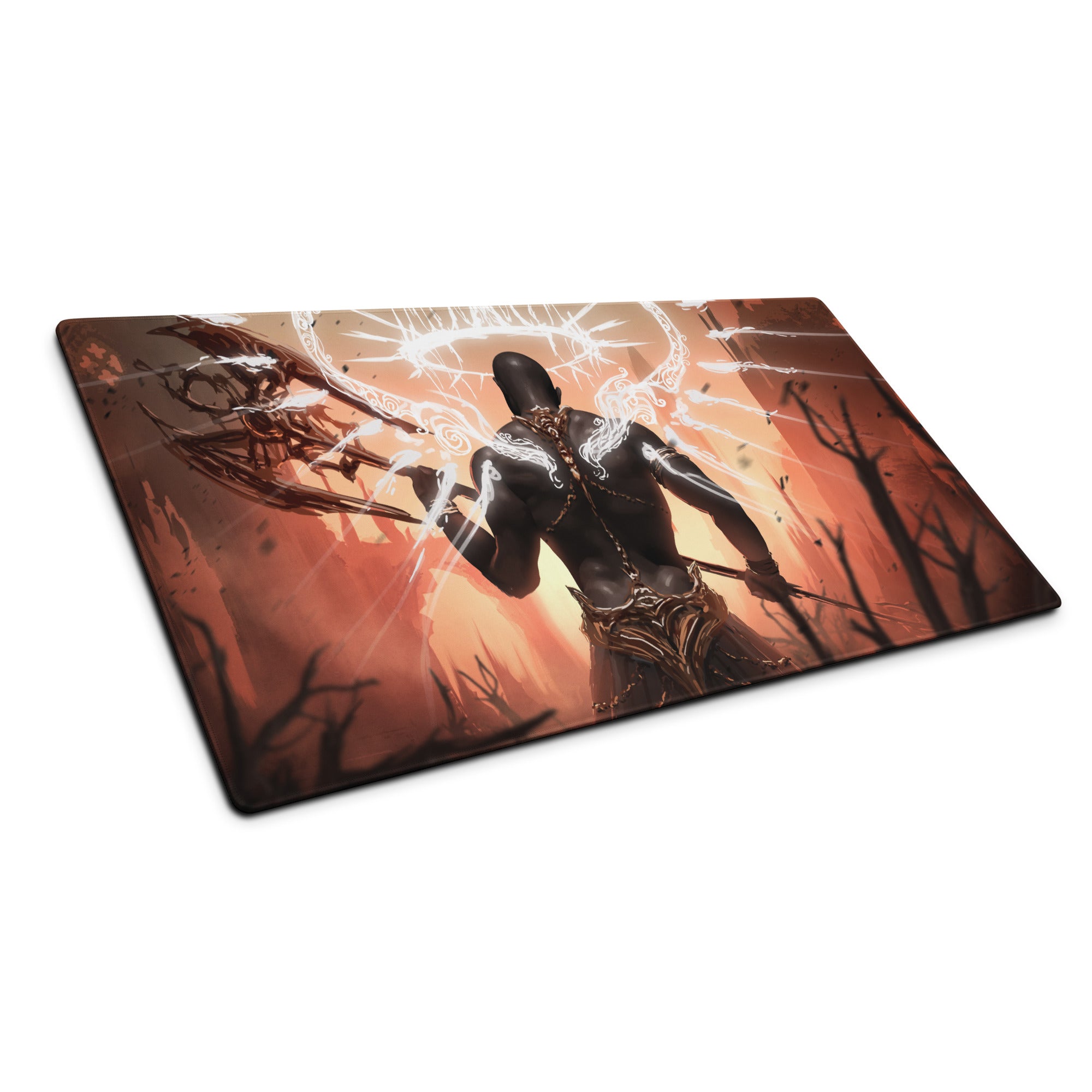 Gaming Mouse Pad Black And Orange For Desktop Setup Fantasy Digital Art Epic Dark Dota CSGO
