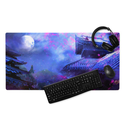 Gaming Mouse Pad Purple Blue Neon For Gaming Desk Large Non Slip Surface Digital Art Fantasy Cosmos