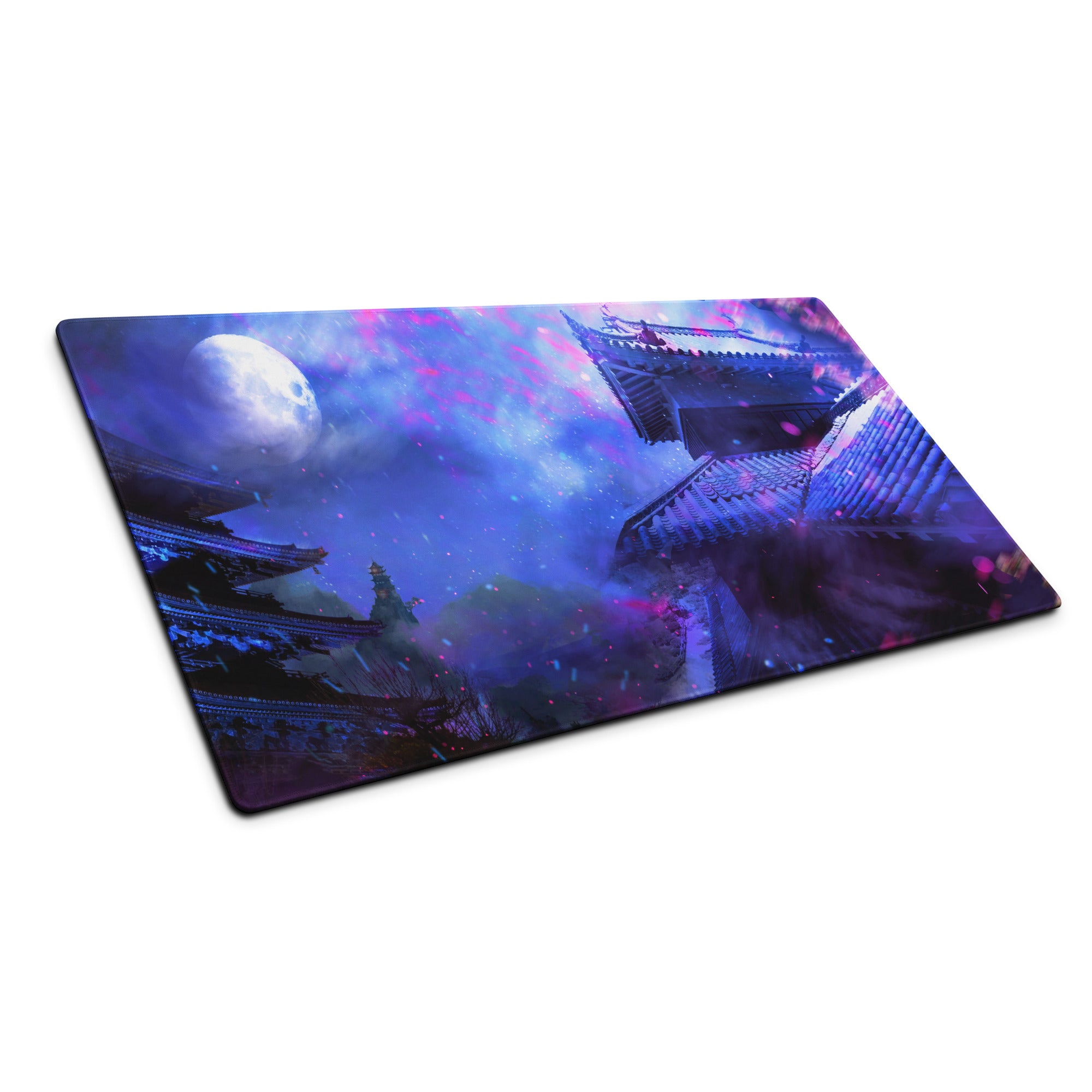 Gaming Mouse Pad Purple Blue Neon For Gaming Desk Large Non Slip Surface Digital Art Fantasy Cosmos