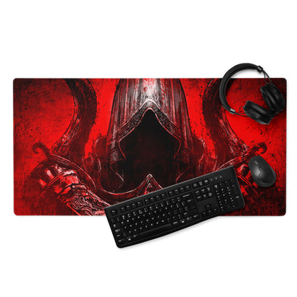 Gaming Mouse Pad Red Black Large Non Slip Desk Mat For PC Gaming Setup Dramatic Dark Fantasy Style Art Print